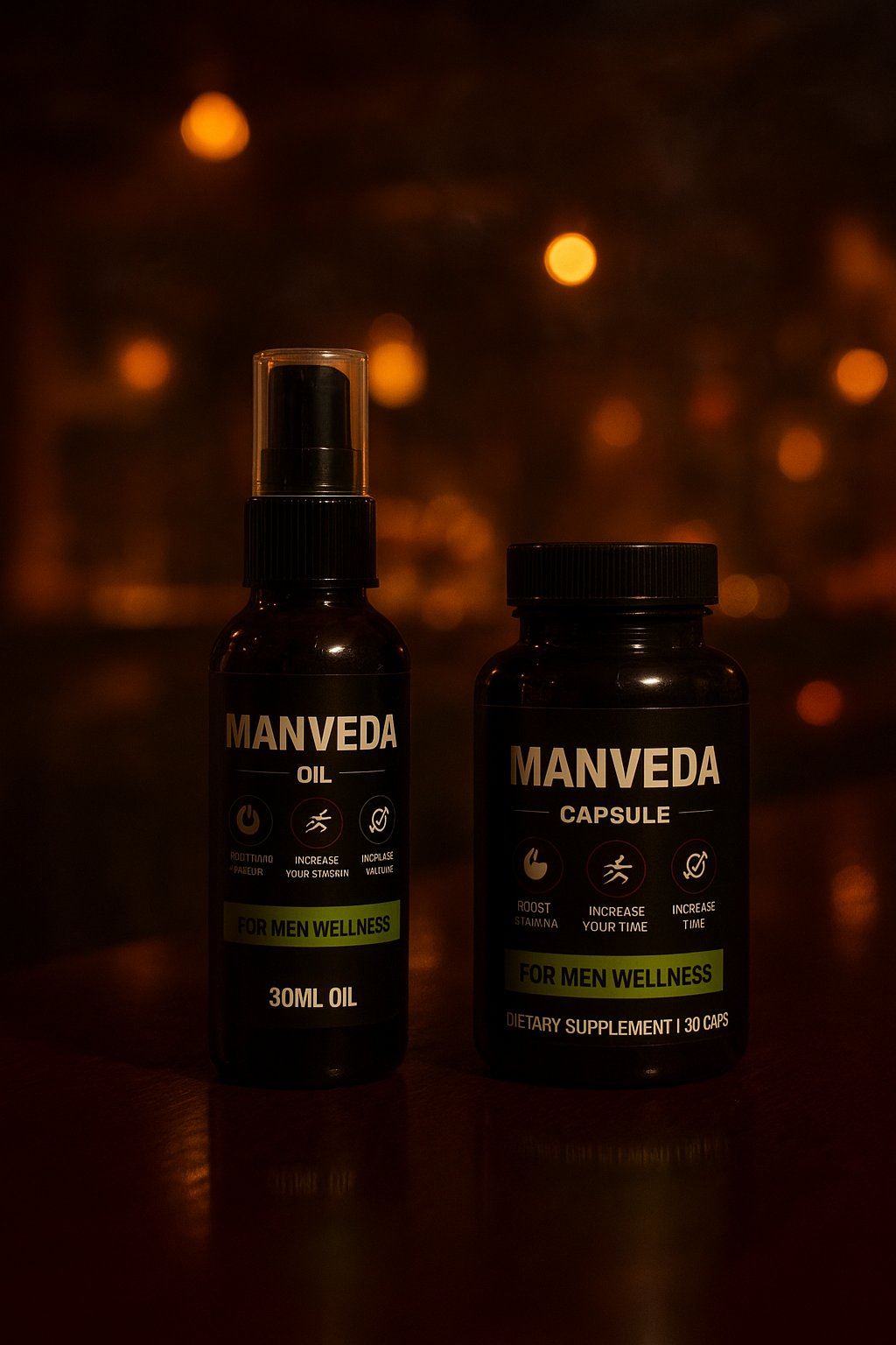 Manveda Men Wellness Combo Pack (Oil + Capsules)