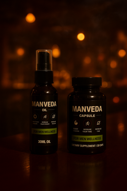 Manveda Men Wellness Combo Pack (Oil + Capsules)