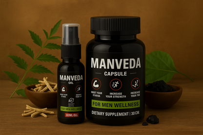 Manveda Men Wellness Combo Pack (Oil + Capsules)